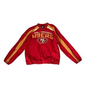 Vtg San Francisco 49ers NFL Embroidered Pullover With 2 Pockets & Side Zipper L